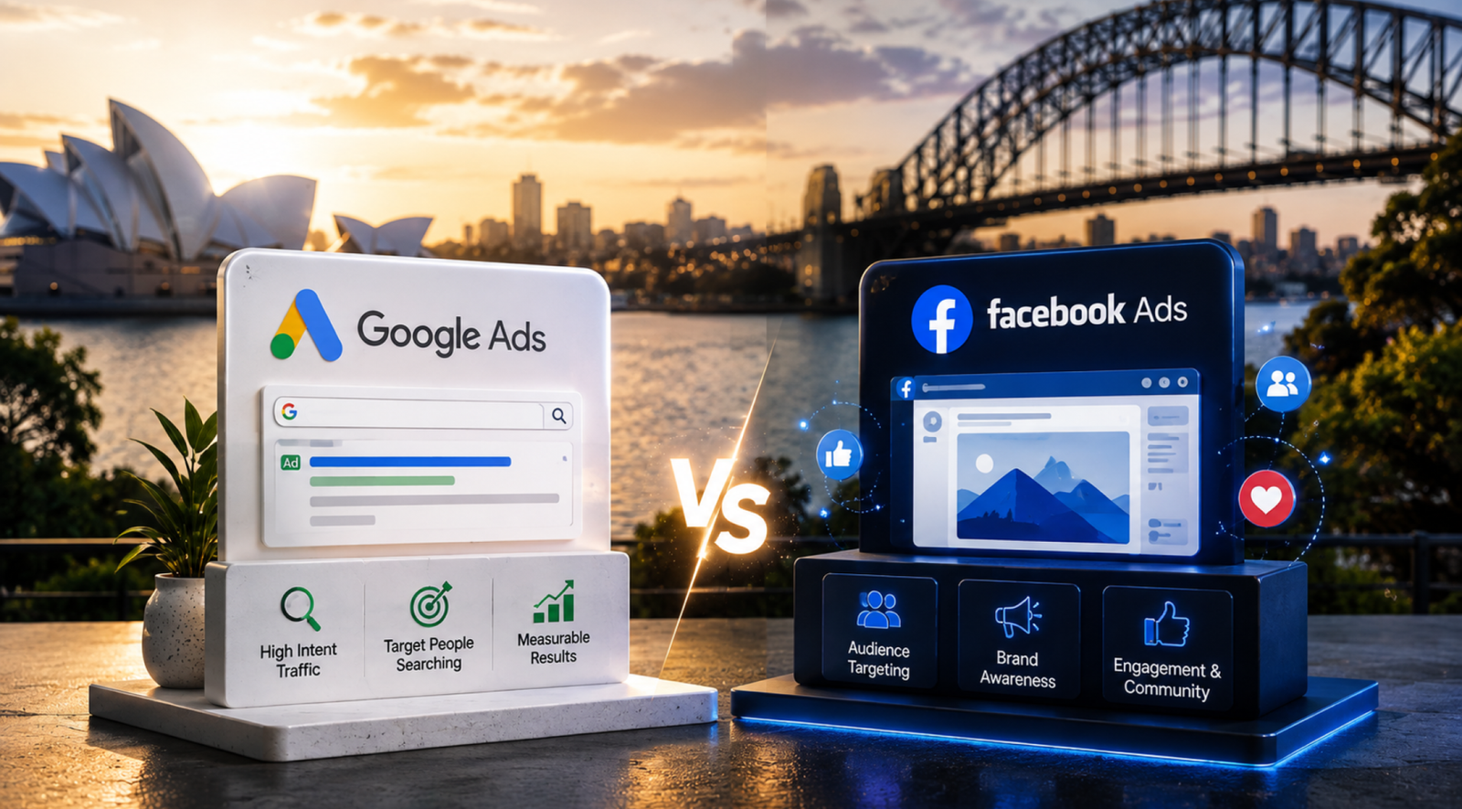 1. Comparison of Google Ads and Facebook Ads, highlighting their features and effectiveness in digital marketing strategies.
